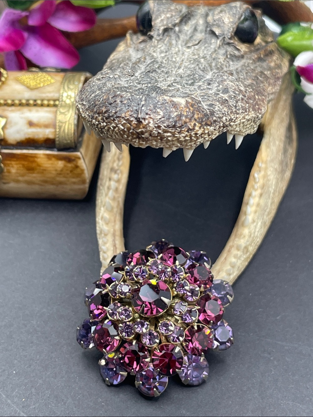 Shades of purple brooch vintage